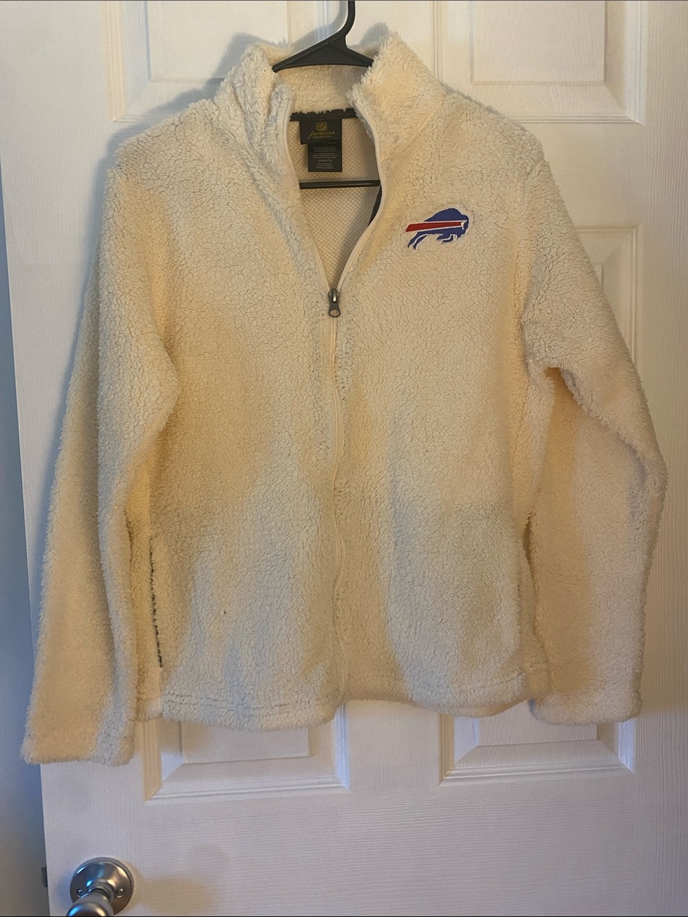 NFL Juniors Cream Sherpa Zip Jacket